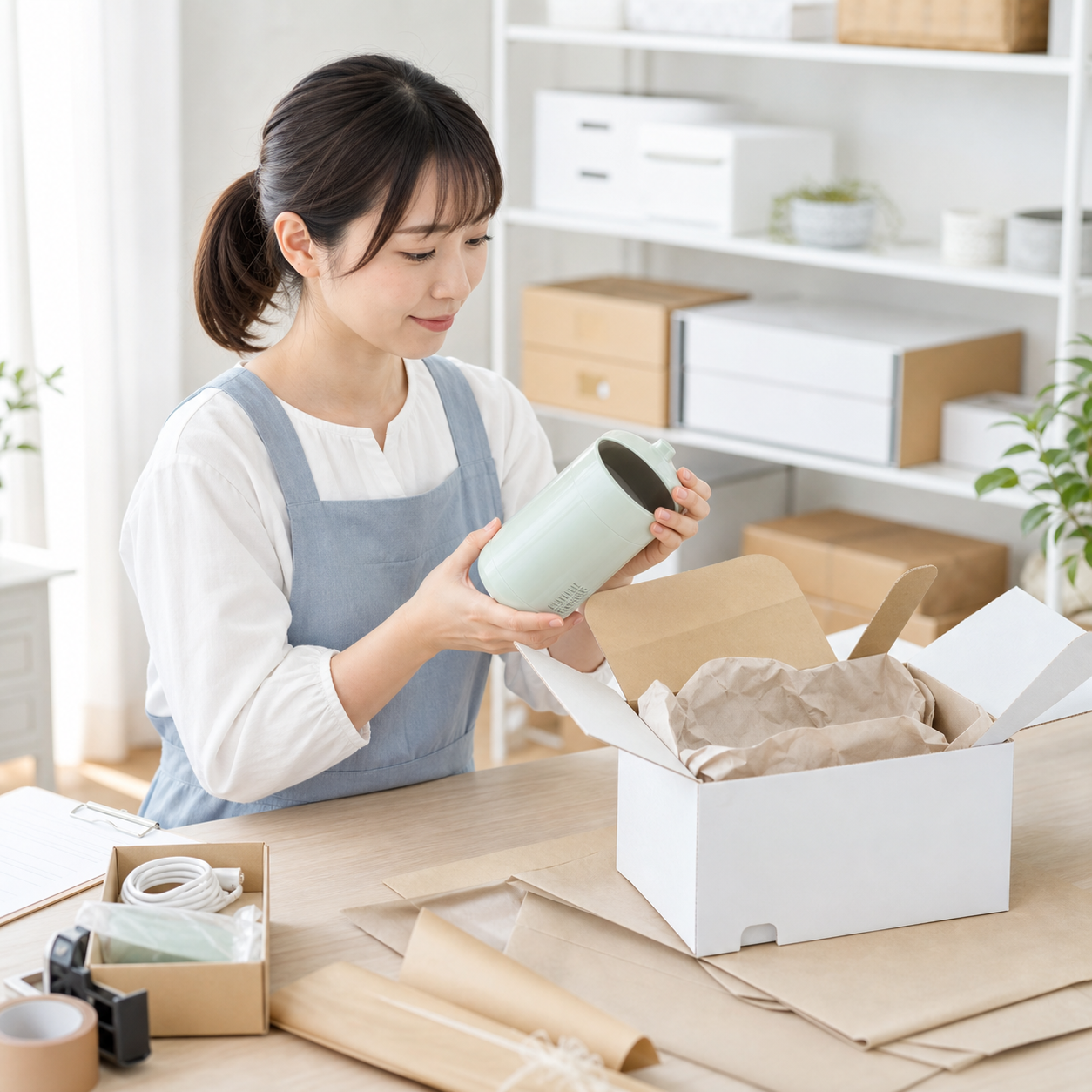 国内商品梱包・検品サービスの作業風景